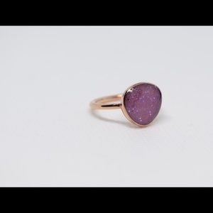 Rose Gold Lavender Stone Ring Size 7